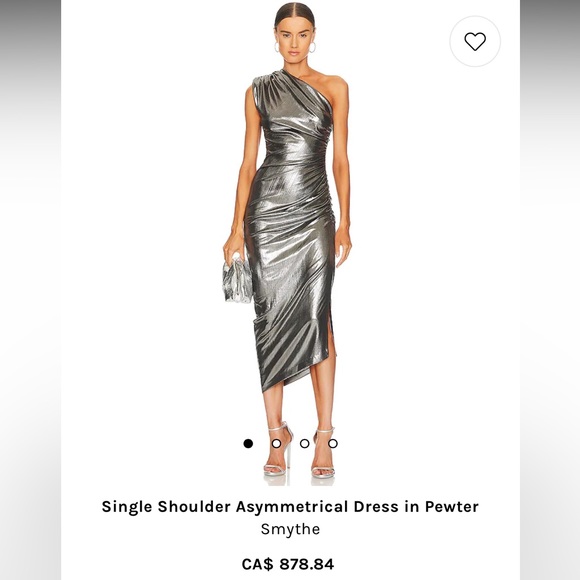 Smyth pewter one shoulder dress - Picture 1 of 7